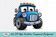 Blue Kawaii Monster Truck -  Fun Car, an Animal Illustration by Ghagra (Thumbnail 1 of 3)
