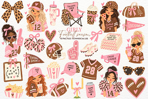 Girly American Football Season PNG