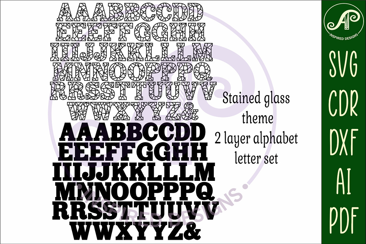 Stained glass alphabet set. 2 layer, an Object Graphic by A P Inspired Designs (Photo 3 of 7)