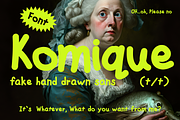 Hand Drawn Font Komique Sans, a Handwritten Font by That That Creative (Thumbnail 1 of 14)