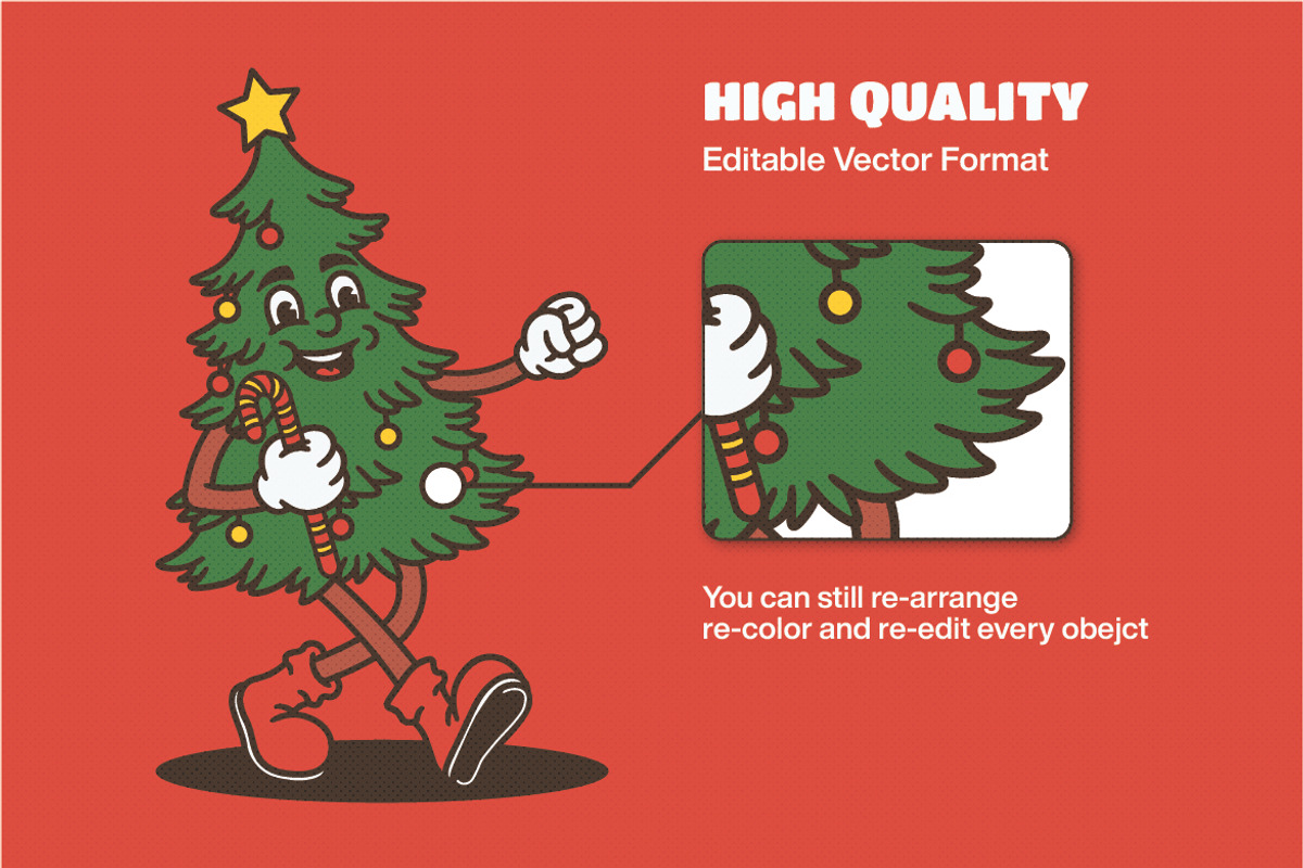 Retro Christmas Illustration, a Seasonal Illustration by Decoconio Design (Photo 5 of 8)