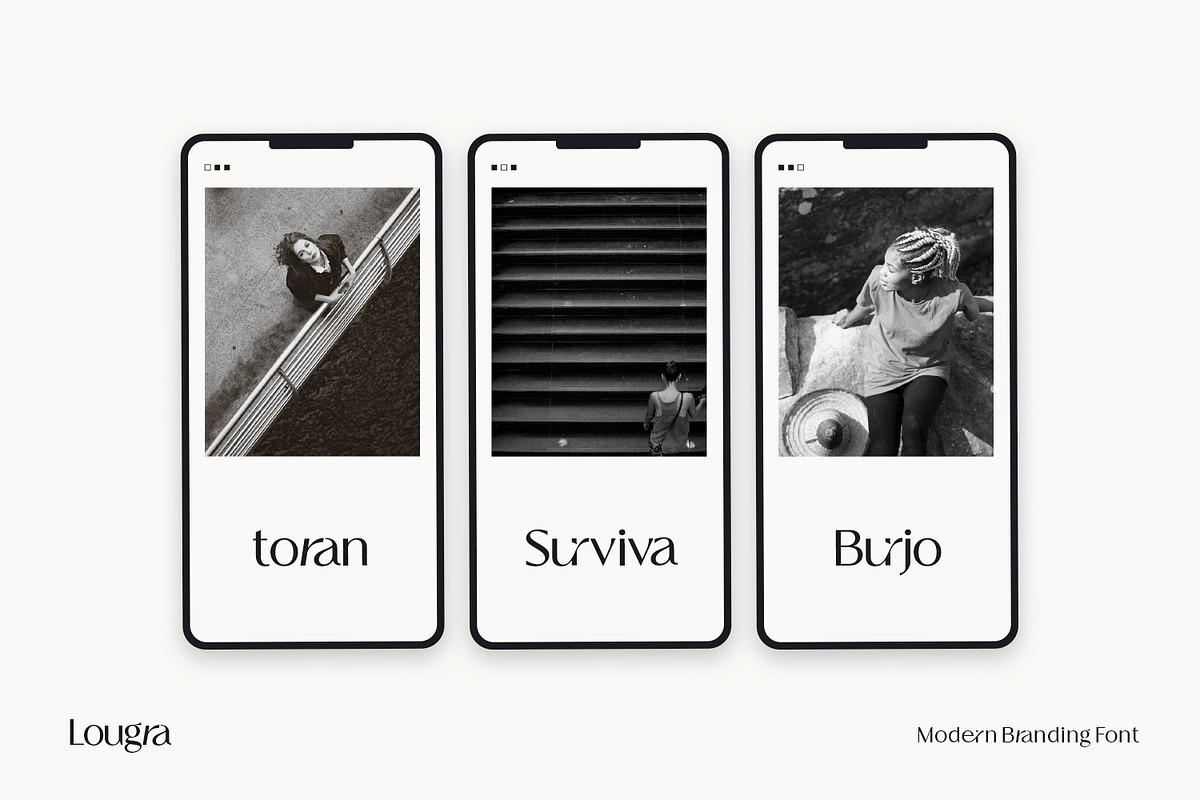 Lougra - Modern Branding Font, a Sans Serif Font by creativemedialab (Photo 7 of 12)