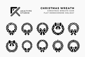 Christmas Wreath Icon Vector, an Icon by Akatype Studio