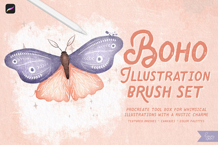 Boho Illustration Procreate Brushes, a Brush Add-On by Honey & Jazz Co.