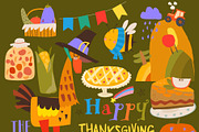 Cute Thanksgiving Set Composed of, an Animal Illustration by Maria Starus (Thumbnail 3 of 3)