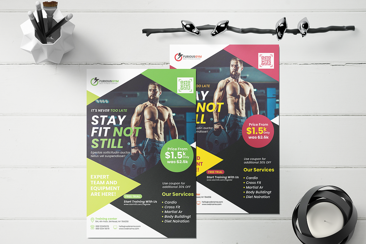 Fitness Trainer Flyer Templates, a Flyer Template by Creativpixl (Photo 8 of 8)