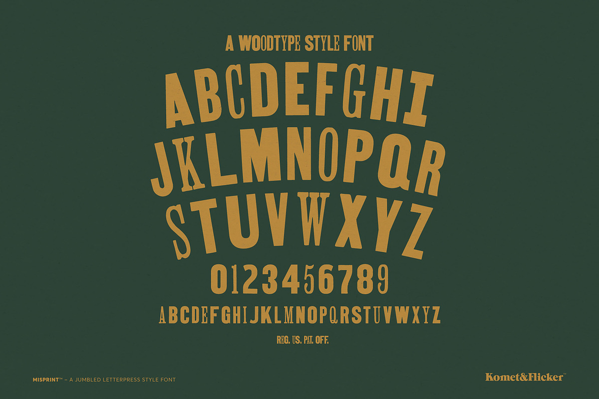 MISPRINT! - A Jumbled Woodtype Font, a Font by Komet & Flicker (Photo 14 of 15)