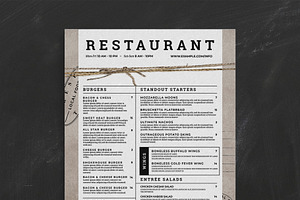 Rustic Restaurant Menu Template