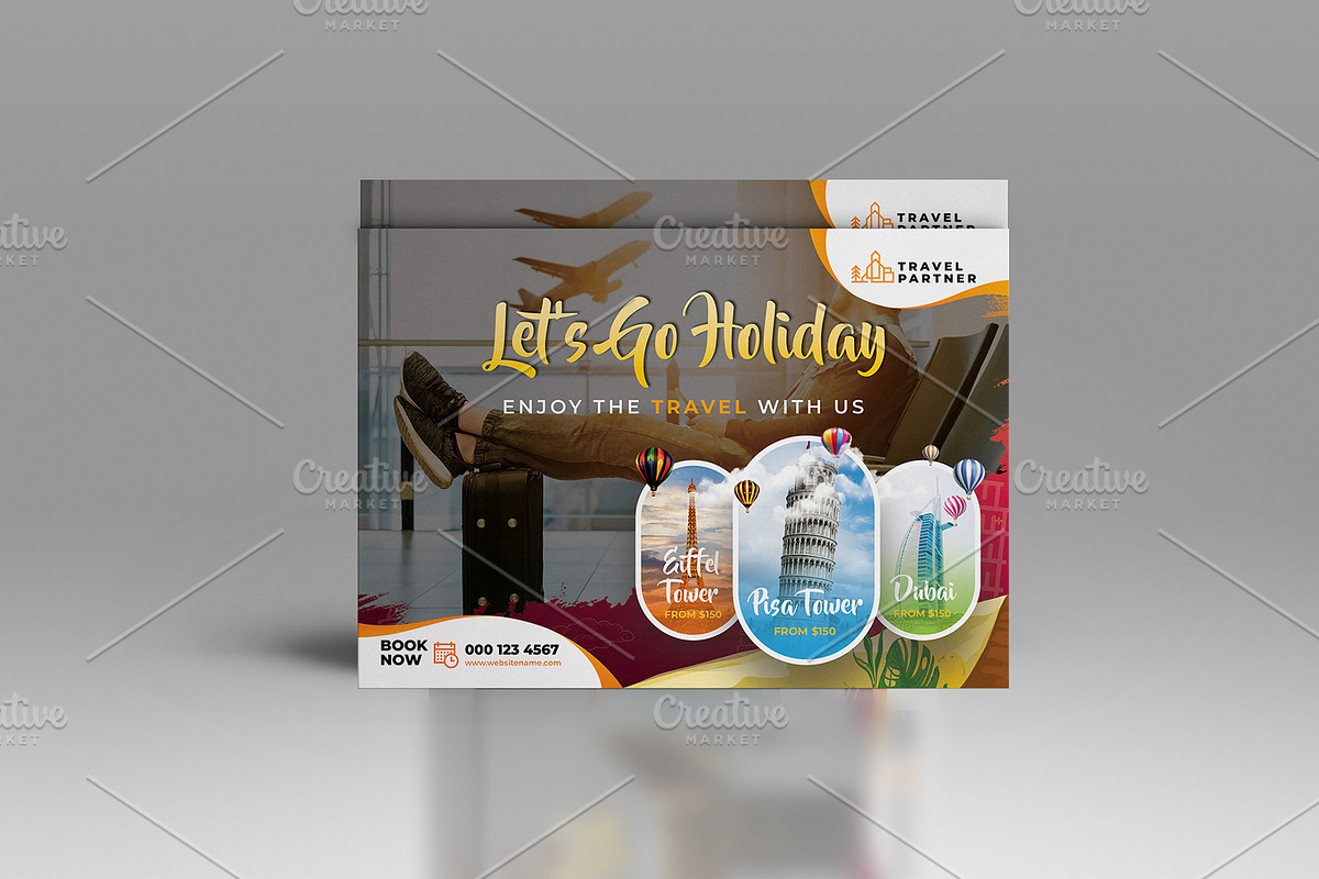 Travel & Vacation Flyer Template, a Flyer Template by DesignsLab (Photo 4 of 4)