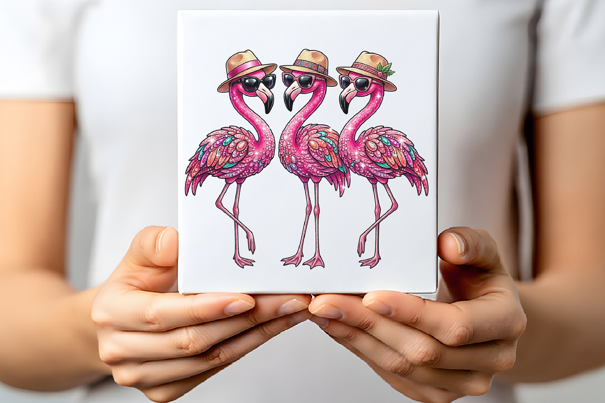 Rhinestone Flamingo Summer PNG, an Illustration by CraftArtStudio (Photo 2 of 4)