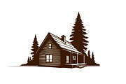 vintage cozy wooden cabin vector, an Object Graphic by e-artdesign (Thumbnail 5 of 6)