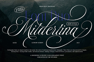 Mildertina Script & Serif Font Duo, a Script Font by IM Studio