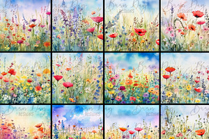 Wildflowers Field Background