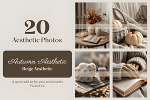 20 Aesthetic Beige Autumn Photos, a Social Media Template by Ink Gallery
