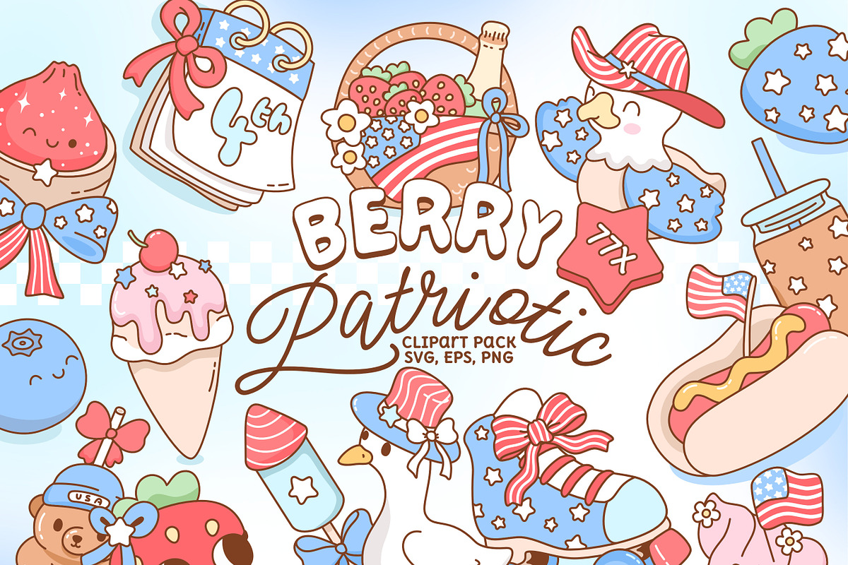 Berry Patriotic: 4th of July Bundle, a Seasonal Illustration by Huxmay (Photo 1 of 7)
