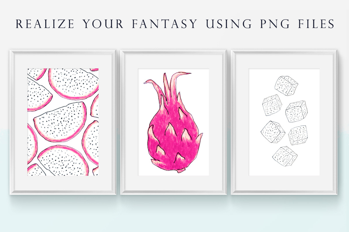 Dragonfruit - Set patterns, a Pattern Graphic by Yummy (Photo 5 of 10)