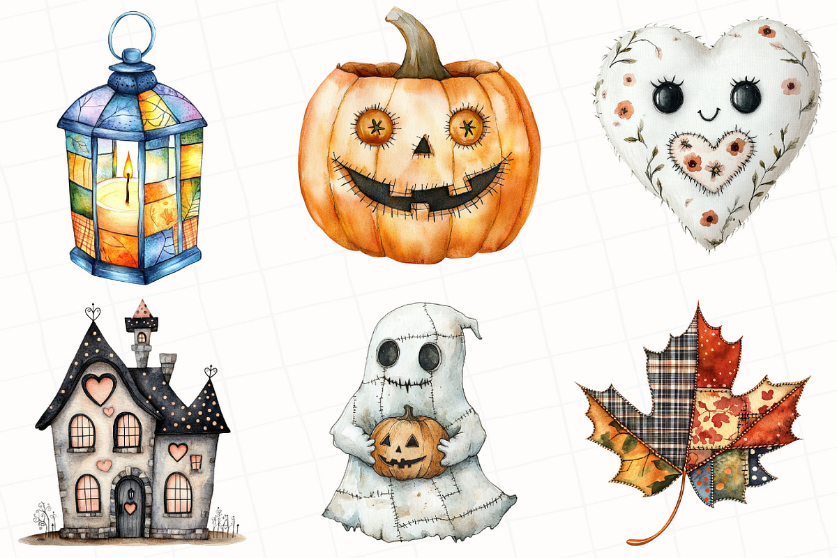 Patchwork Halloween Clipart, an Illustration by OK Design (Photo 2 of 5)
