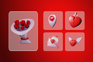 3D Valentine Icon Pack