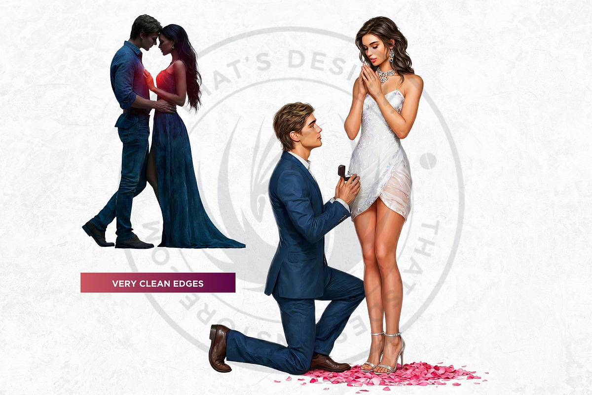 Love Affair Romantic Cliparts, a Person Illustration by ThatsDesignArt (Photo 10 of 17)