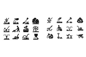 Gardening and landscaping icons, an Illustration by ZinetroN