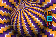 Patterned globe moving illusion, a Healthcare Illustration by Guten Tag Vector (Thumbnail 2 of 2)