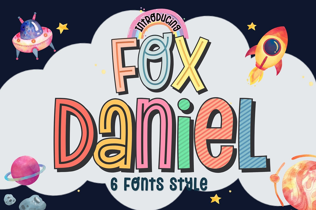Fox Daniel : 6 Font Styles, a Symbol Font by Fox7 By Rattana (Photo 1 of 13)