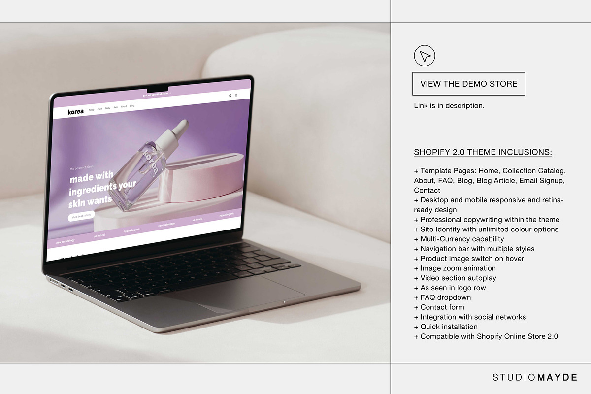 KOREA | Beauty Shopify Theme, a Shopify Template by Studio Mayde (Photo 2 of 9)