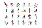 Cartoon Woman – Set of 60 Poses, a Person Illustration by 3DMask (Thumbnail 4 of 6)