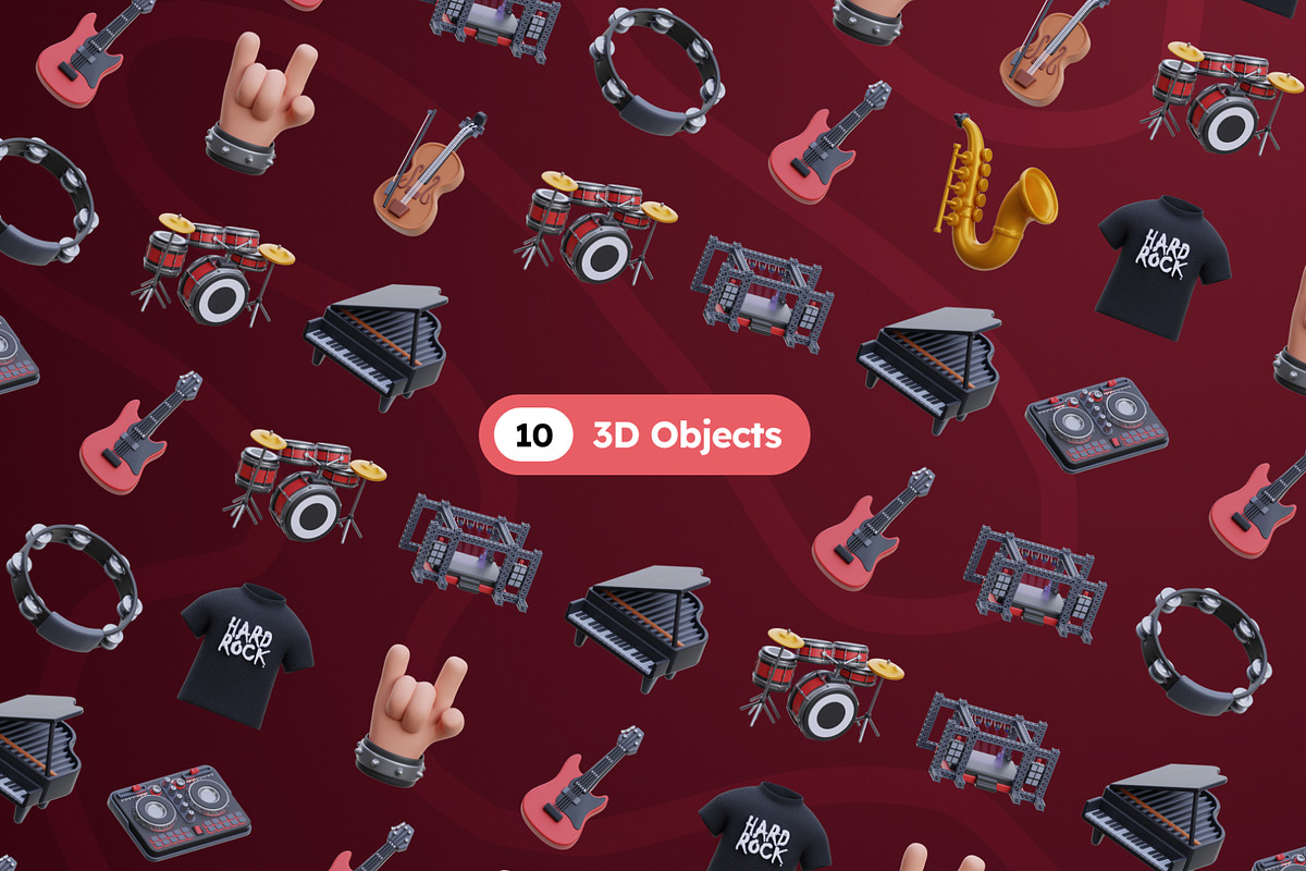 Music Concert 3D Icons, an Object 3D Model by Rakata Studio (Photo 5 of 7)