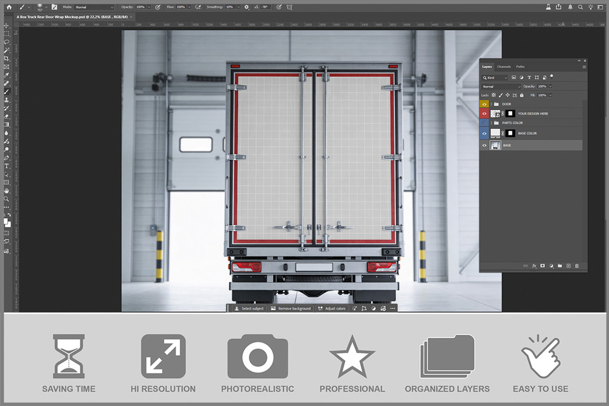 Box Truck Rear Door Wrap PSD, a Product Mockup by Bruno's Shop (Photo 2 of 3)