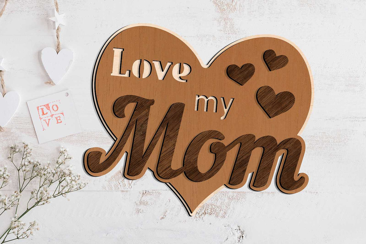 Mother's Day SET Multilayer Panels, a Templates & Theme by LaserCutano (Photo 3 of 11)