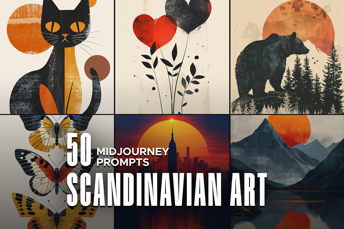 50 Scandinavian Art Prompts, an Object Graphic by MadeByAI Studio (Photo 1 of 5)