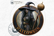 Halloween Witches Medaillons, a Seasonal Illustration by ThatsDesignArt (Thumbnail 12 of 16)