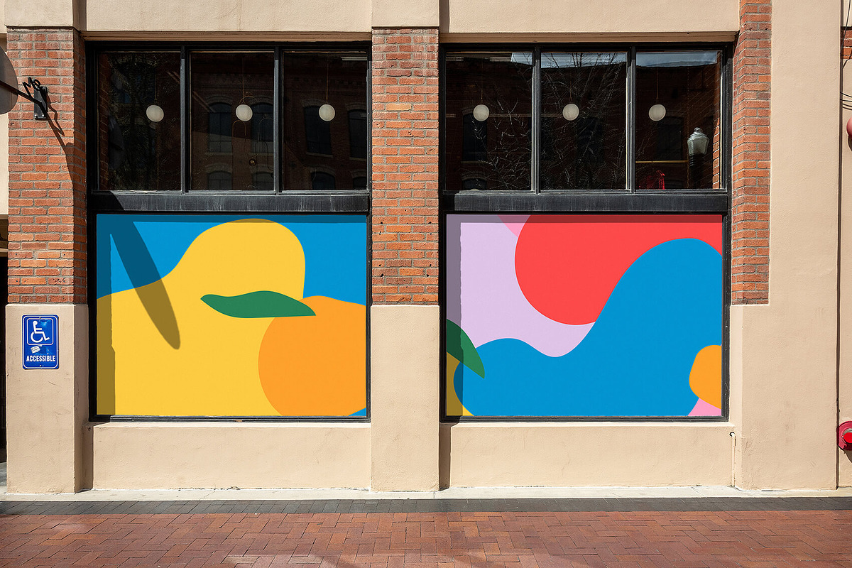 Double Window Decal Mockup PSD