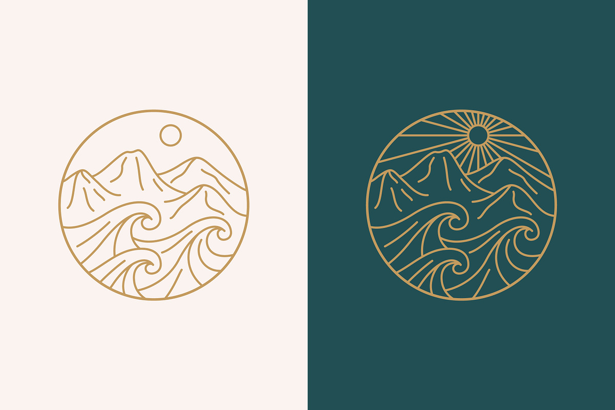 Mountain Wave Sun Abstract Logo, a Branding & Logo Template by Signatoro (Photo 1 of 3)