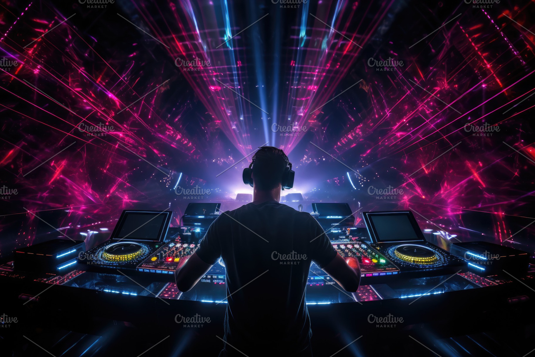 Dj mixes the track in the nightclub, a Photo by Iftikhar Alam