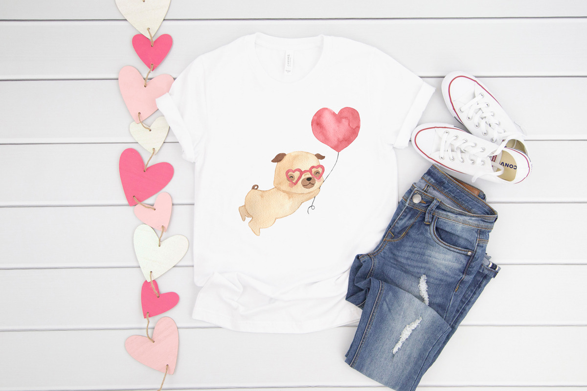 Dog clipart. Valentine's day set, an Animal Illustration by OlliArtDesign (Photo 5 of 7)