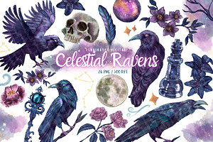 Celestial Raven PNG Clipart