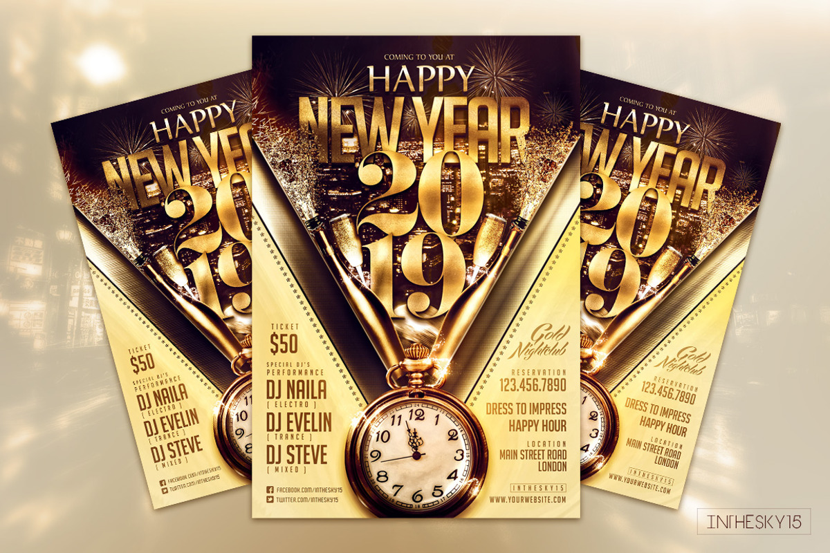 Happy New Year Flyer Template, a Flyer Template by InTheSky15 (Photo 3 of 4)