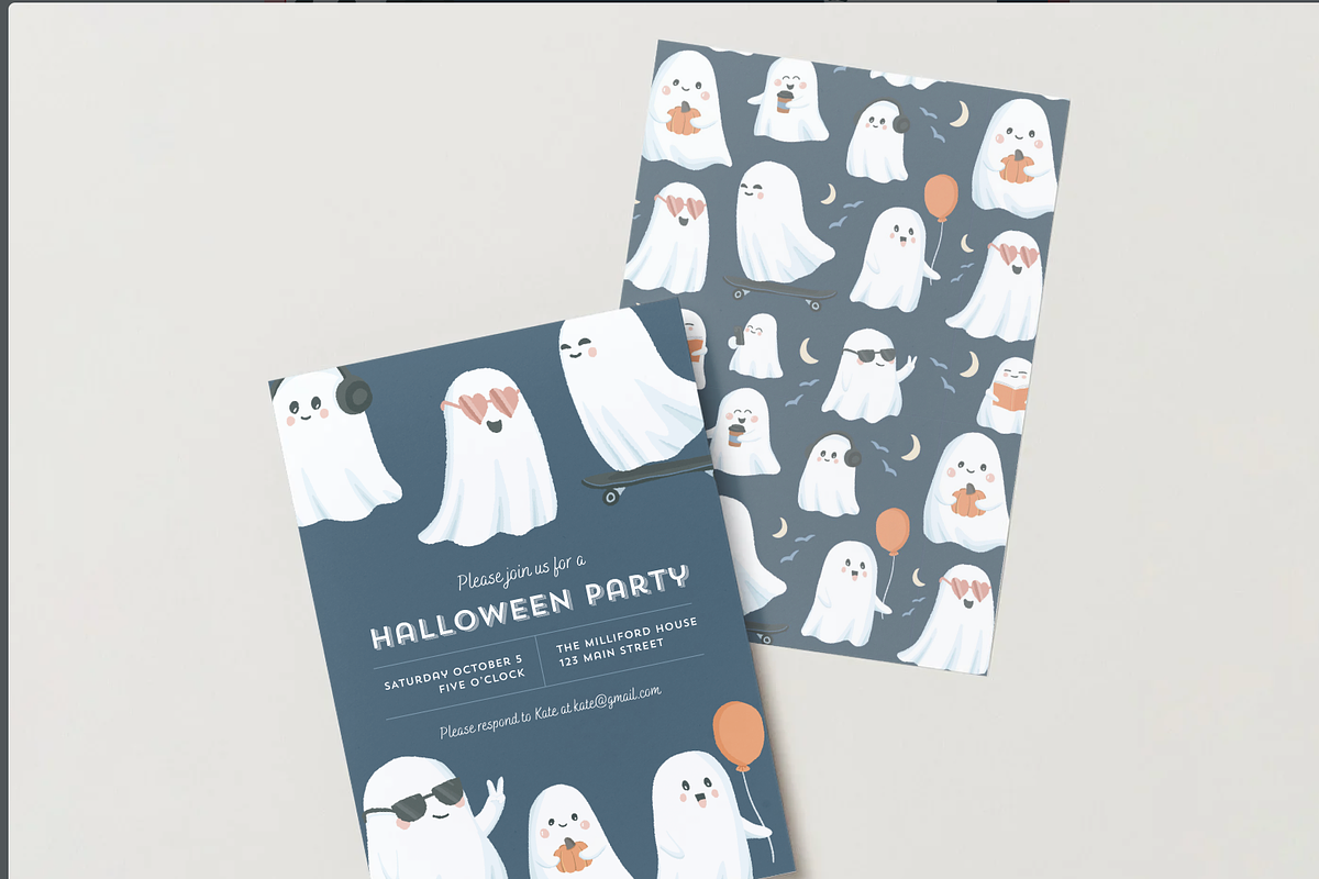 Ghost Halloween Party Invitation preview 3