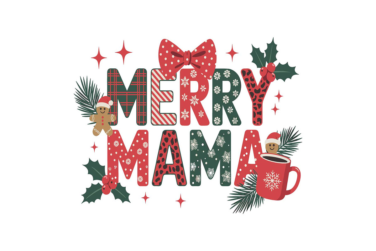 Holiday Vibes Mama Quote SVG Bundle, an Object Graphic by yasushie (Photo 9 of 13)