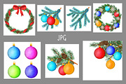Watercolor Christmas collection, a Decorative Illustration by Color_Brush (Thumbnail 2 of 8)