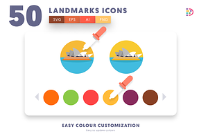 50 Landmarks Icons