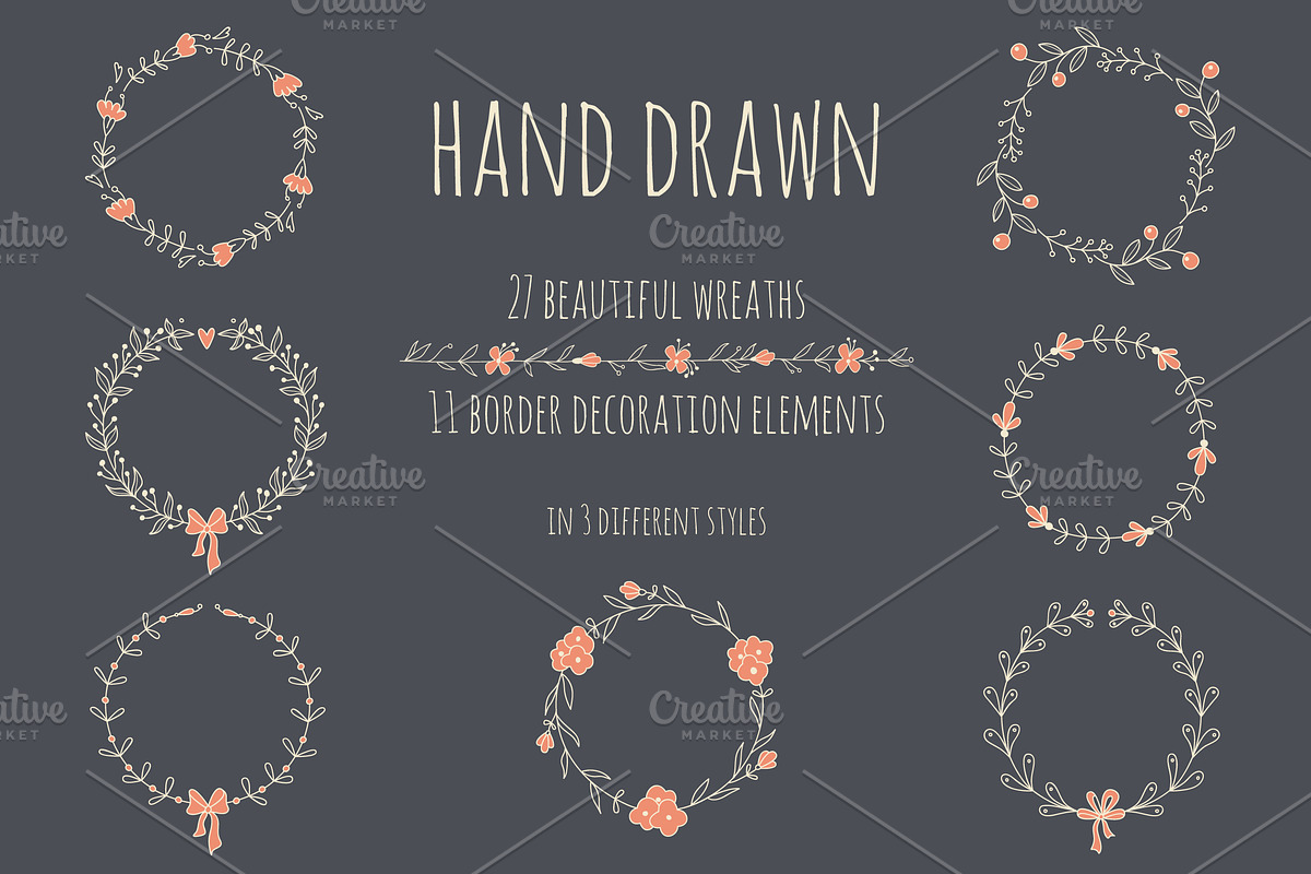 38 different wreaths & borders