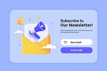 Newsletter UI template set, a Technology Illustration by Creative Graphics
