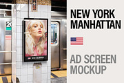 Screen Mockup in New York Subway, an Advertising Mockup by Brandacle Mockups (Thumbnail 7 of 8)