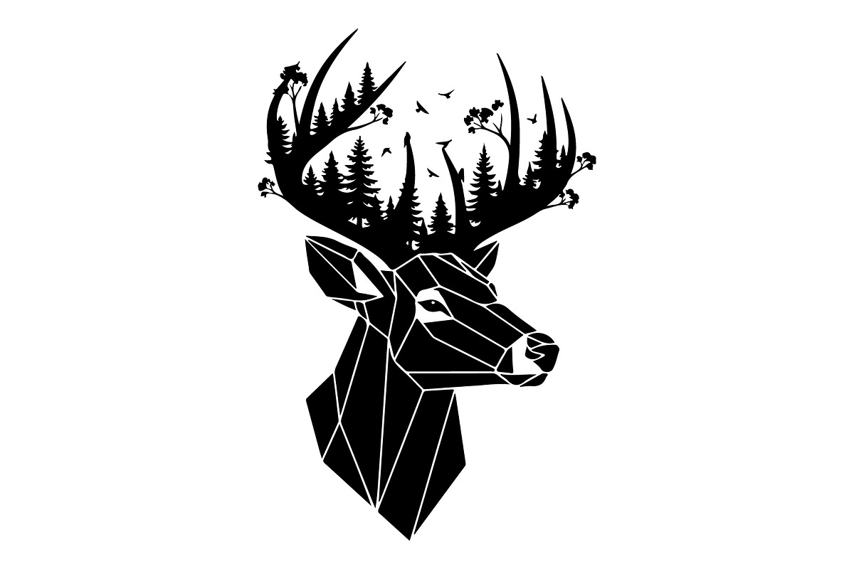 Deer Antler Silhouette Bundle, an Object Illustration by yasushie (Photo 12 of 31)
