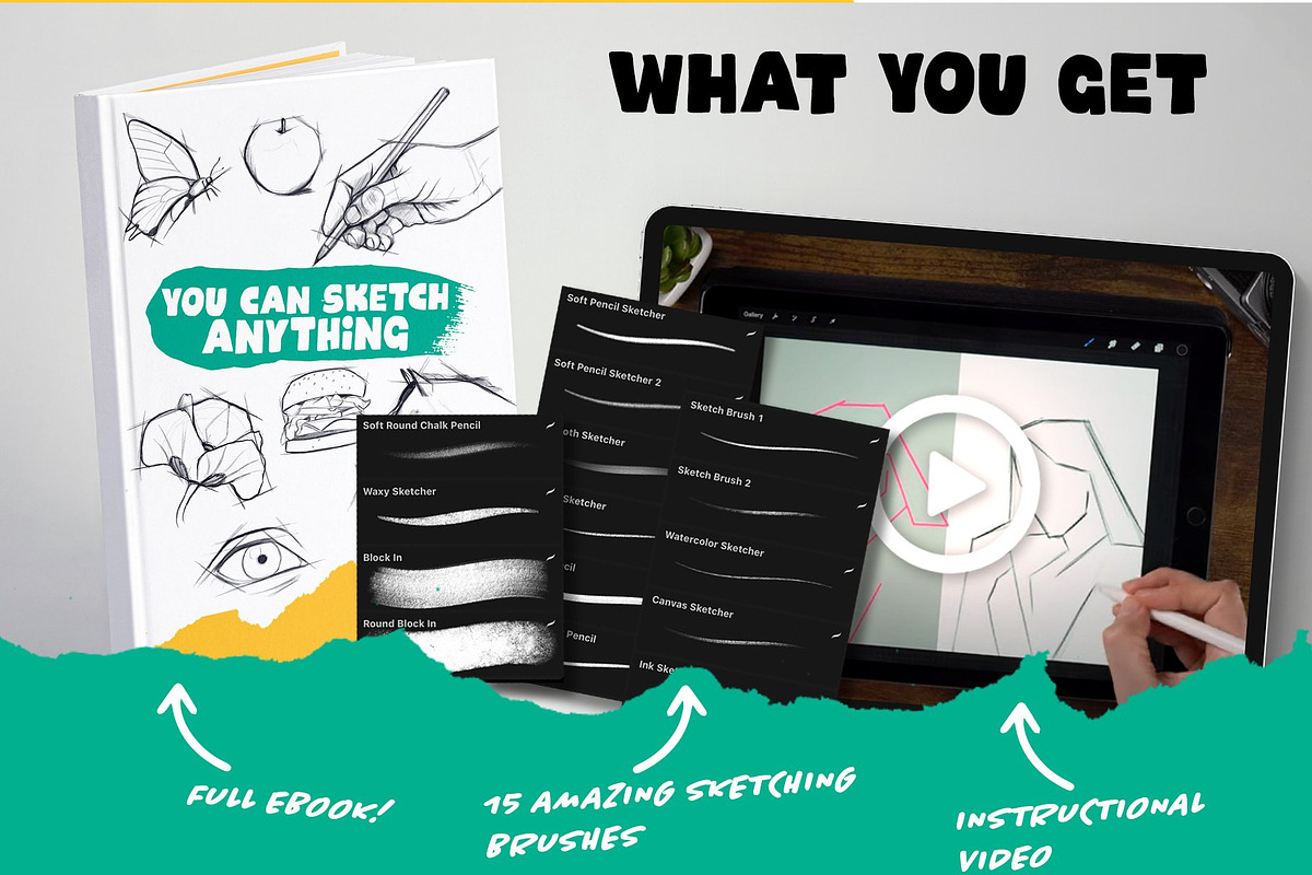 Ebook & Sketching Procreate Brushes, a Brush Add-On by ArtwithFlo (Photo 4 of 11)