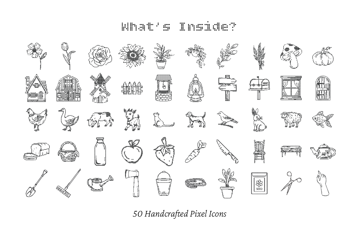 Cottage Pixel Art Collection, an Object Illustration by Invisual Studio (Photo 2 of 12)