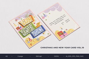 Christmas And New Year Card Vol.10, an Invitation Template by Bewalrus Studio